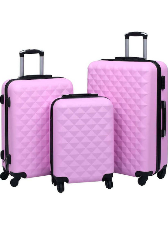 vidaXL Valize De Călătorie Scleroase Lila Înălțime Maximă 76cm Cu 4 Roți Set 3 Buc