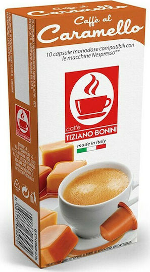 Tiziano Bonini Caramello Espresso Capsule Compatible with Nespresso Machines 10pcs
