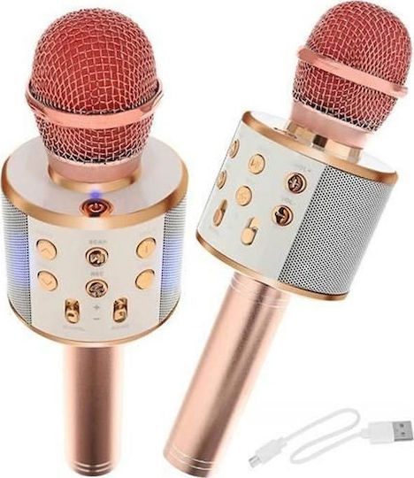 Wireless Karaoke Microphone with Speaker 00009002 Bluetooth in Rose Gold Color