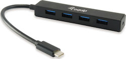 Equip USB Хъб 4 Порта USB 3.0 с Връзка USB-C