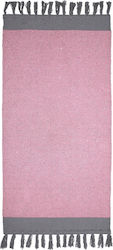 Klonaras Sicilia Handmade Summer Cotton with Fringes Pink-Grey