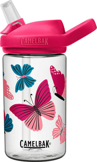 Camelbak Eddy+ Детска бутилка за вода Пеперуда Пластмаса със сламка Непроливаема Розов 400мл