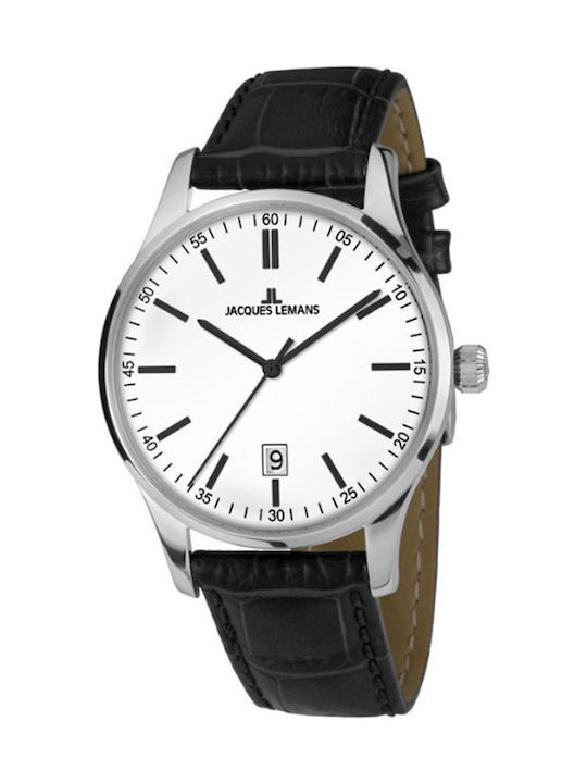 Jacques Lemans London Дамски Кварцов Часовник с Черна Кожена Каишка