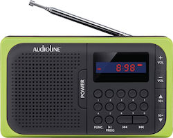 Audioline TR-210 Φορητό Ραδιόφωνο Επαναφορτιζόμενο με USB Πράσινο