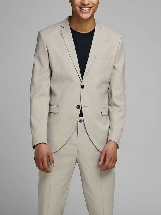 Men's Winter Suit Jacket Slim Fit Beige