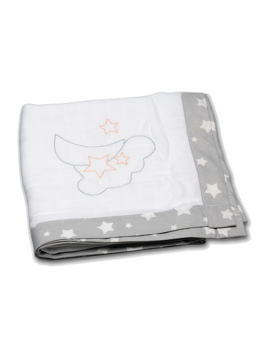 abo Moon Cotton Swaddle Wrap Gray 90x90cm.