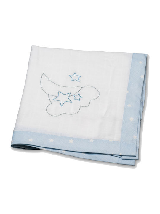 abo Cotton Swaddle Blanket Carousel Blue 90x90cm m.8109.500