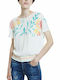 Desigual Catania Women's Summer Blouse Short Sleeve Floral Multicolour