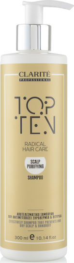 Clarite Top Ten Shampoos Against Dandruff & Dry Scalp for All Hair Types 300ml