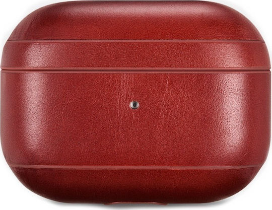iCarer Vintage Leather Θήκη Δερμάτινη σε Κόκκινο χρώμα για Apple AirPods Pro