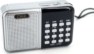 CMiK MK-140 Radio de buzunar Reîncărcabil cu USB Argint