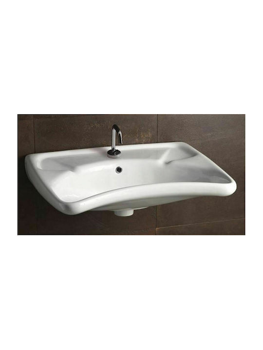 Alice Ceramica 278236 Wall Mounted Wall-mounted Sink Porcelain 67x64x21cm White