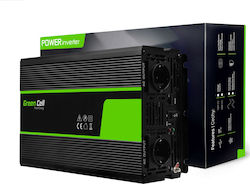 Green Cell Inverter Αυτοκινήτου Καθαρού Ημιτόνου 1500W για Μετατροπή 24V DC σε 230V AC με 1xUSB