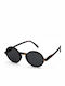 Izipizi #G Unisex Sunglasses with Brown Tartaruga Plastic Frame and Black Lens
