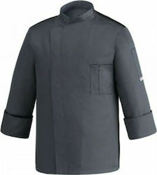 Egochef Coat Chef 100% Microfiber Gray with Lon...