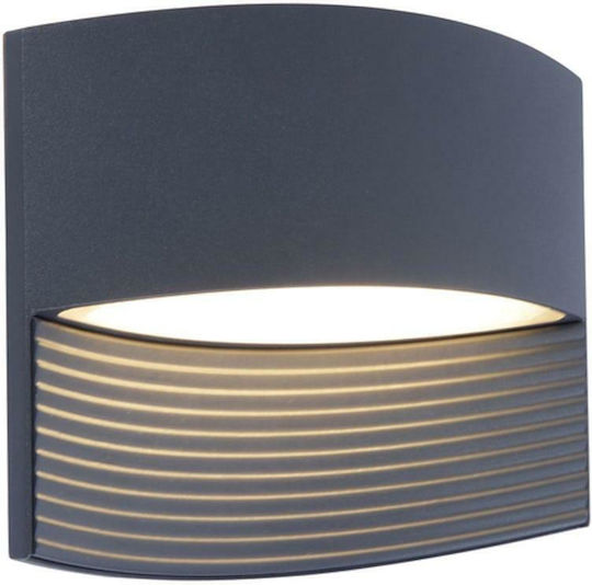 Lutec Lotus Επιτοίχια Εξωτερική Πλαφονιέρα LED IP54 11W με Θερμό Λευκό Φως Διπλής Δέσμης 14x6.4x18εκ.