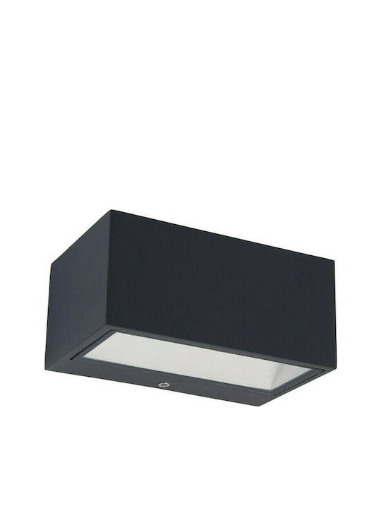 Lutec Gemini Waterproof Wall-Mounted Outdoor Ceiling Light IP54 with Integrated LED Black