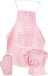 Egmont Apron with Oven Mitt and Chefs Hat Pink