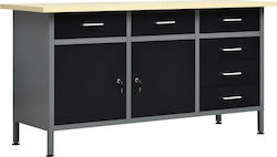 vidaXL 145348 Πάγκος Εργασίας 160x60x85cm με 6 Συρτάρια και 2 Ντουλάπια