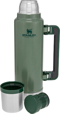 Stanley Classic Legendary Bottle Sticlă Termos Oțel inoxidabil Fără BPA Verde 1.4lt cu Cap-Cup și Grip 10-08265-001