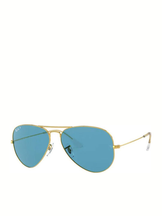 Ray Ban Aviator Unisex Sunglasses with Gold Met...
