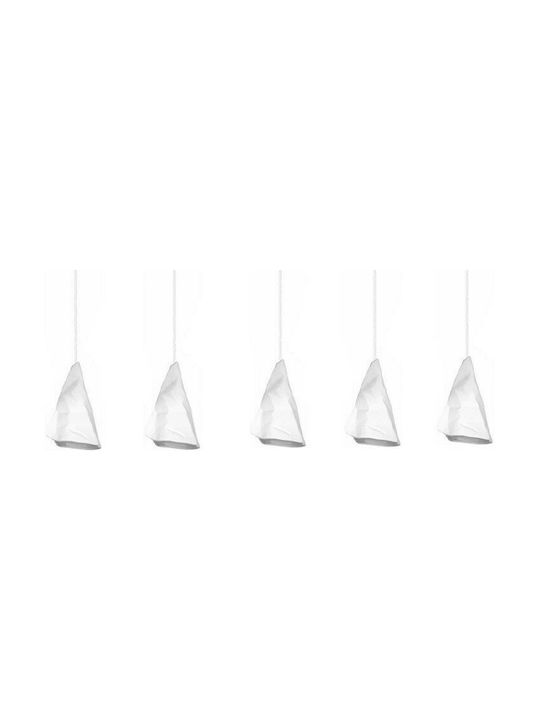 Luma Pendant Chandelier Rail for 5 Bulbs E14, E.14 White