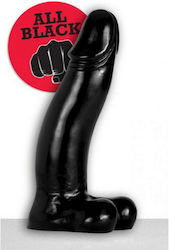 All Black Baton Ρεαλιστικό Dildo Φουσκωτό με Όρχεις, Βεντούζα και Δυνατότητα Εκσπερμάτωσης Μαύρο 45cm