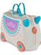 Trunki Lola The Llama Детски Куфар За Пътуване Кабинен Твърд Бял С 4 Колела Височина 31см