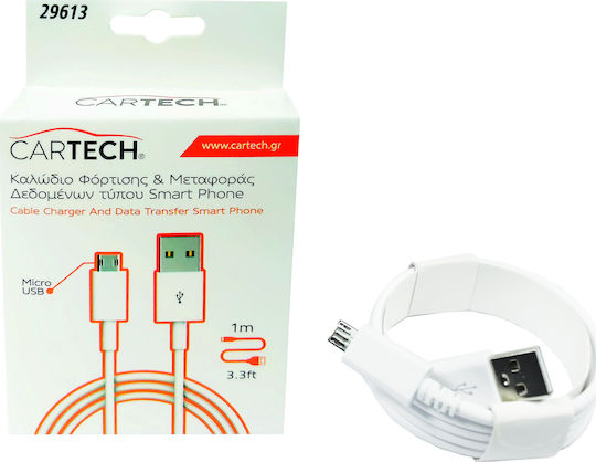 Cartech Regulär USB 2.0 auf Micro-USB-Kabel Weiß 1m 1Stück