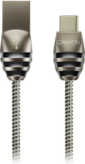 Canyon Braided USB 2.0 Cable USB-C male - USB-A 10W Γκρι 1m CNS-USBC5DG