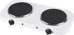 NewTec HP-2020A Enamel Countertop Double Burner White