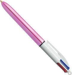 Bic Στυλό Ballpoint με Πολύχρωμο Mελάνι 4 Colours Shine Pink