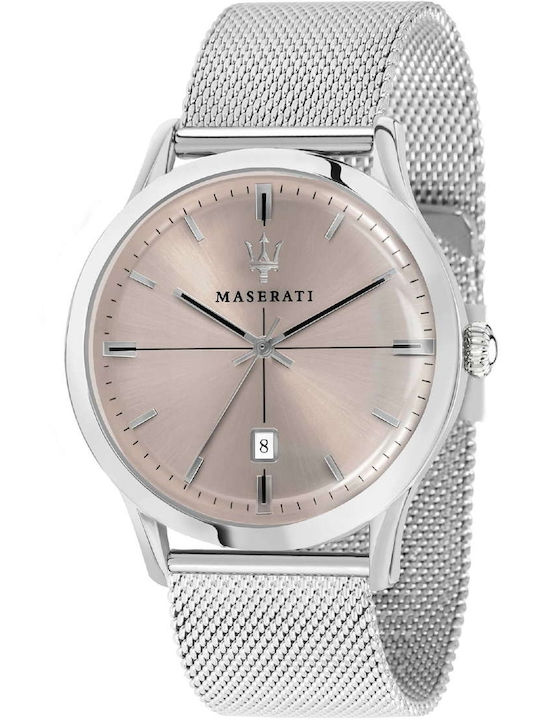 Maserati Ricordo Men's Watch 42mm Battery with Silver Metal Bracelet