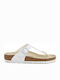 Gizeh Birko-Flor Women's Flat Sandals Anatomic in White Color Regular Fit