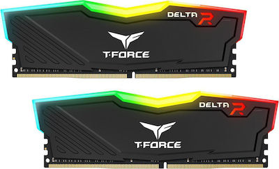 TeamGroup T-Force Delta RGB 16GB DDR4 RAM με 2 Modules (2x8GB) και Ταχύτητα 3200 για Desktop