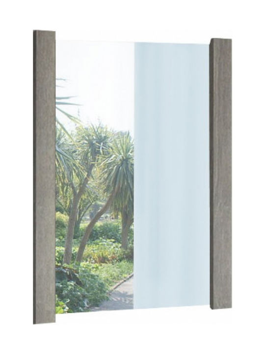 Sarris Σταχτί Wall Mirror with Gray Wooden Frame 90x75cm 1pcs