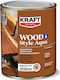 Kraft Wood Style Aqua Βερνίκι Επιφάνειας Πολυουρεθάνης Νερού Άχρωμο Γυαλιστερό 2.5lt