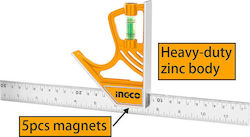 Ingco Unghiometru Metalic de lungime 30cm cu Nivel