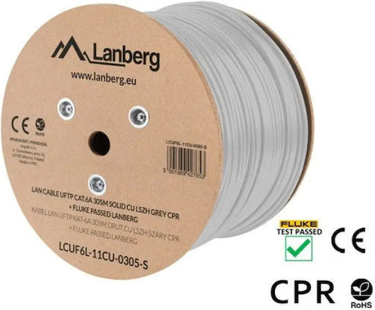 Lanberg U/FTP (STP) Cat.6 (Gigabit) Network Cable Ethernet Without Connectors 305m Gray