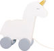 Jabadabado Дърпаща играчка Pull Unicorn от дърво за 12++ месеца