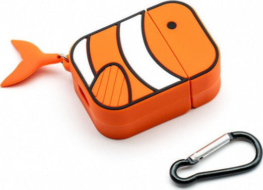 Lykl Fish Silicone Case with Keychain Orange for Apple AirPods