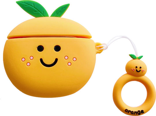 Lykl Orange Hülle Silikon in Orange Farbe für Apple AirPods