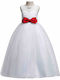 Kinderkleid Ärmellos Tüll Weiß