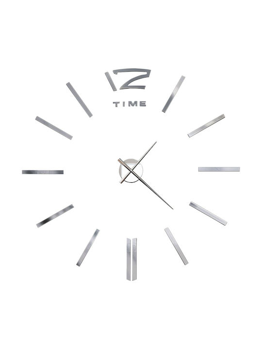 vidaXL Ρολόι Τοίχου Αυτοκόλλητο Μεταλλικό 100cm