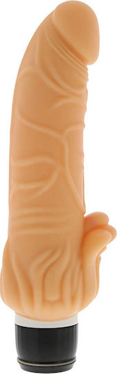 Seven Creations Purrfect Silicone Classic with Clit Stim 7 Powerful Functions Ρεαλιστικός Δονητής 18cm Flesh