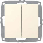 Mono Electric Recessed Wall Switch Lighting Two-Way without Frame Aller Retour Beige