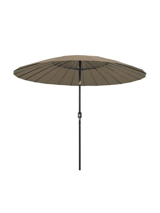 Round Aluminum Garden Parasol Beige Diameter 2.7m