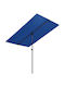 Professioneller Quadratischer Aluminium Garten- und Terrassen-Sonnenschirm Blau 2x1.5m