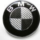 Autoemblem Aufkleber Kohlenstoff Bmw 7.3 x 7.3cm in Schwarz Farbe 1Stück