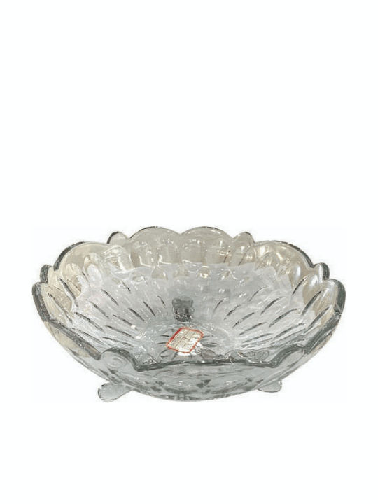 AGC Round Glass Decorative Platters Set Transparent 24x24x10.5cm 2pcs